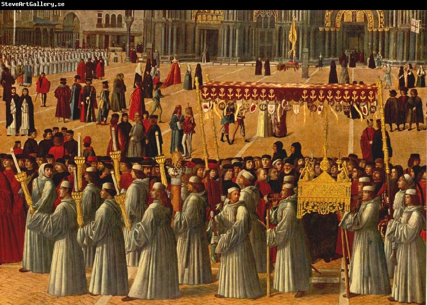 BELLINI, Gentile Procession in Piazza S. Marco (detail) ll95